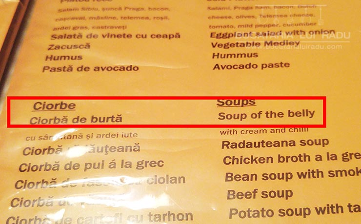 la bucatarul vesel soup of the belly